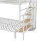preview thumbnail 10 of 17, Metal Twin over Full Bunk Bed with Storage Staircase and Open Wardrobe