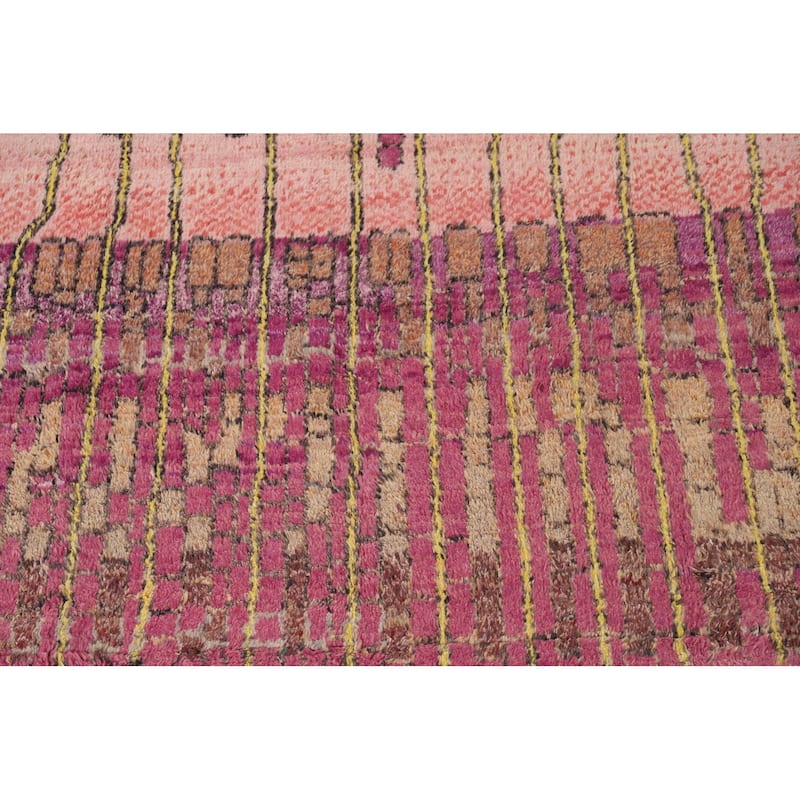 Plush Moroccan Style Rug Hand-Knotted Wool Carpet - 7'8" x 10'11"