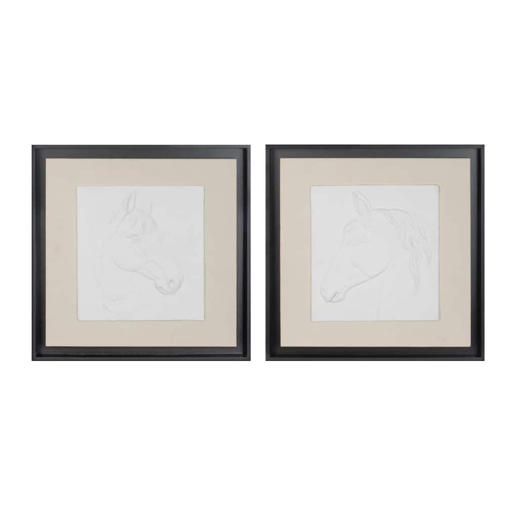 Framed Horse Wall Plaque (Set of 2)