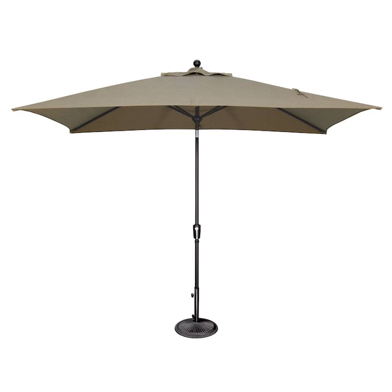 SimplyShade Catalina Rectangle Black Push Button Tilt Umbrella - Taupe