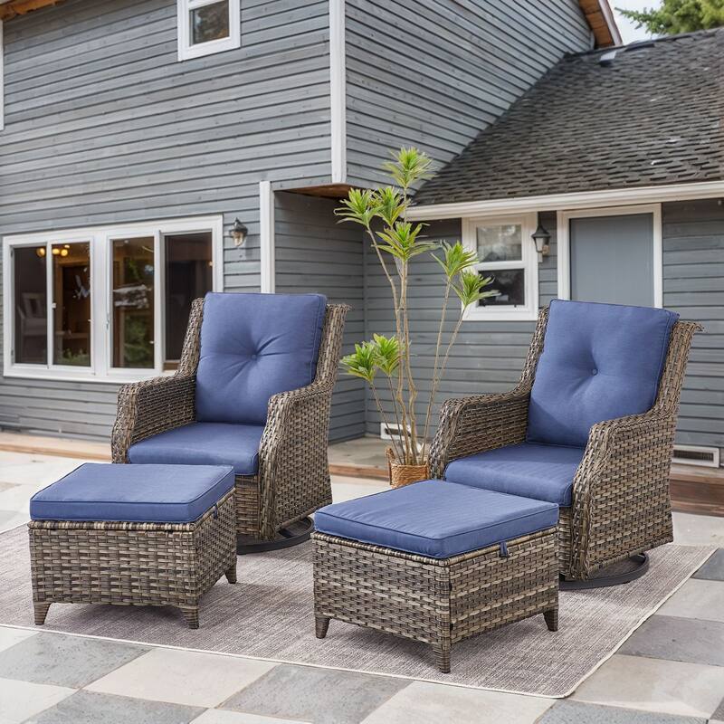 Gymojoy Outdoor Wicker Furniture Set with Cushions All-Weather PE Rattan
