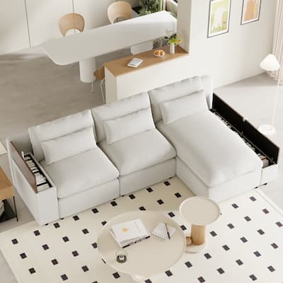 Modular Sectional Sofa with Removable Back Cushions