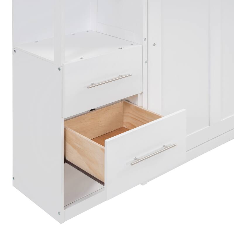 Full Smart Bed with Shelves, Drawers & LED Lights