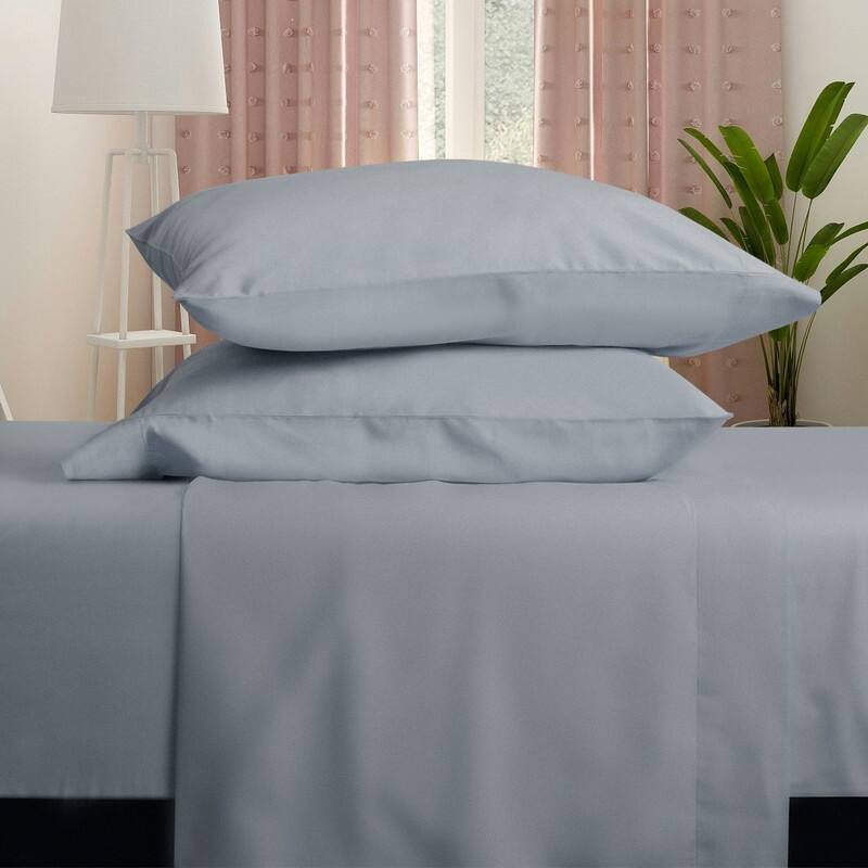 Farm to Home Dreamy Cotton Sheet Set, Cool 300TC Sateen - Sky - Queen