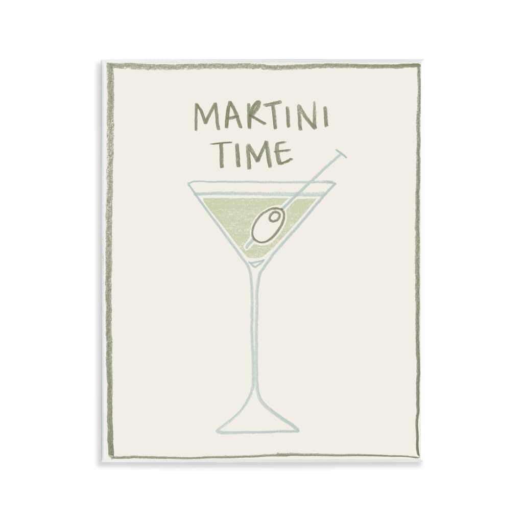 Stupell Minimal Martini Time Wall Plaque Art Design By Grace Popp