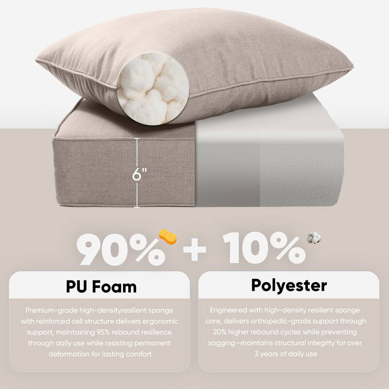 Pocassy 22"x24"x6" Inch Thick Cushions Indoor Outdoor Pillows Cushion