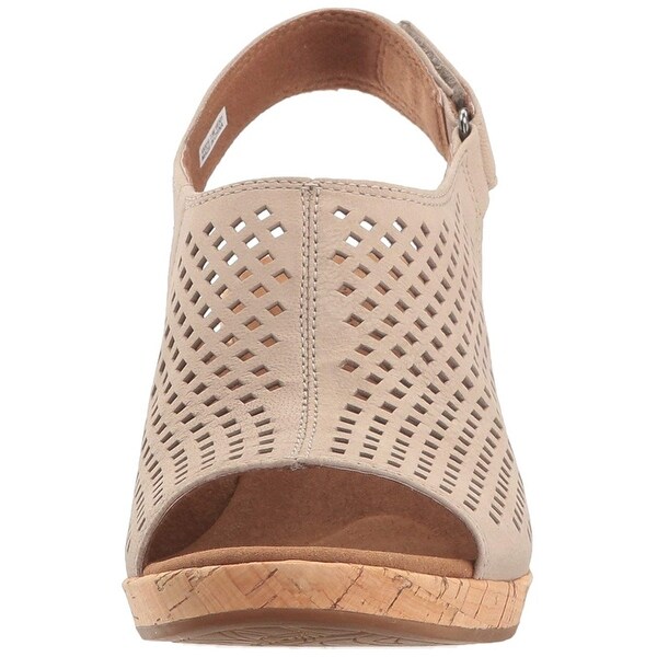 rockport briah perforated leather wedge sandals