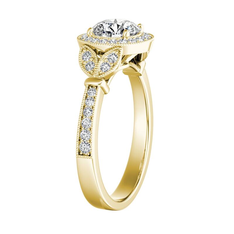 Auriya 14k Gold 1 1/4ctw Vintage Moissanite Engagement Ring
