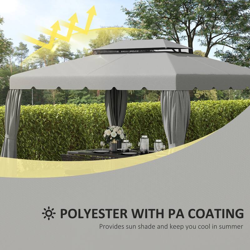 Outsunny Gazebo Replacement Canopy, Gazebo Top Cover with Double Vented Roof for Garden