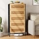 preview thumbnail 31 of 32, 5-Drawer Chest Dresser Closet PE Wicker Rattan Storage Tower Organizer 1-piece, Natural