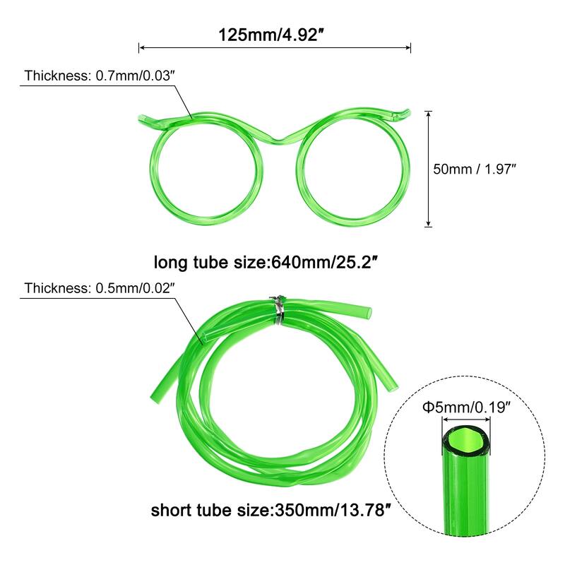 16 Pcs Straw Glasses, Plastic Round Novelty Drinking Eyeglasses Straws