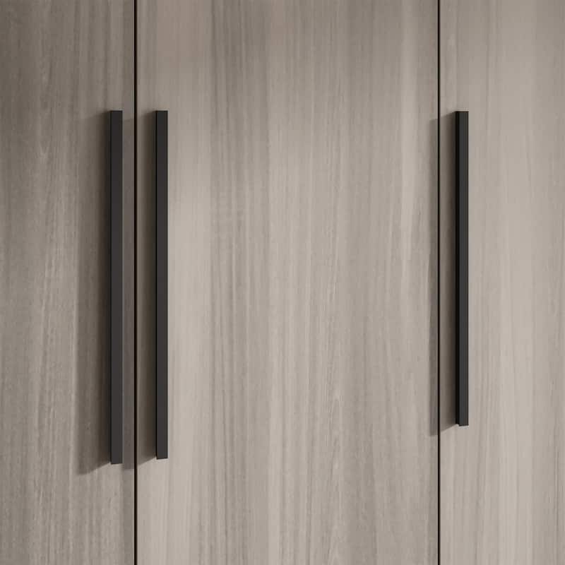 Wardrobe Armoire Wooden Closet Cabinet 6 Storage Cube and Hanging Rod