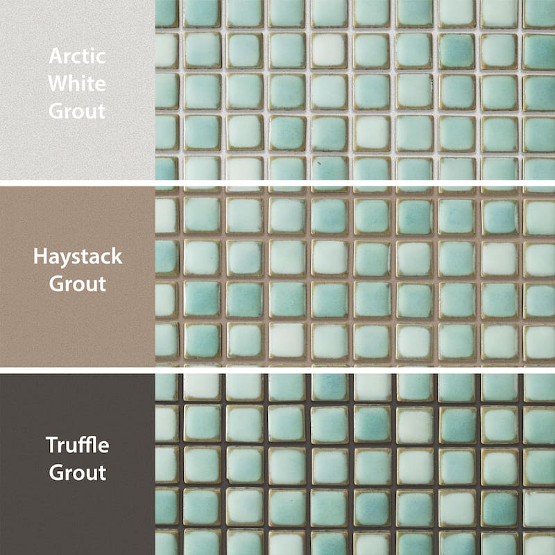 Merola Tile Hudson Edge Mint Green 12-1/4" x 12-1/4" Porcelain Mosaic Floor and Wall Tile