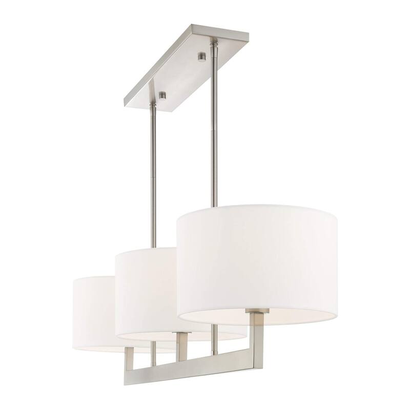 Livex Lighting Hayworth 3 Light 11" Wide Linear Chandelier with Fabric