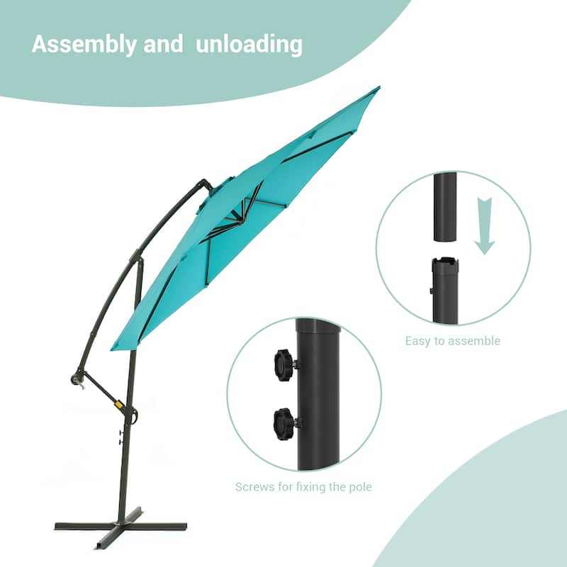 BONOSUKI 10ft Patio Umbrella,Hanging Market Umbrellas w/Tilt Adjustment