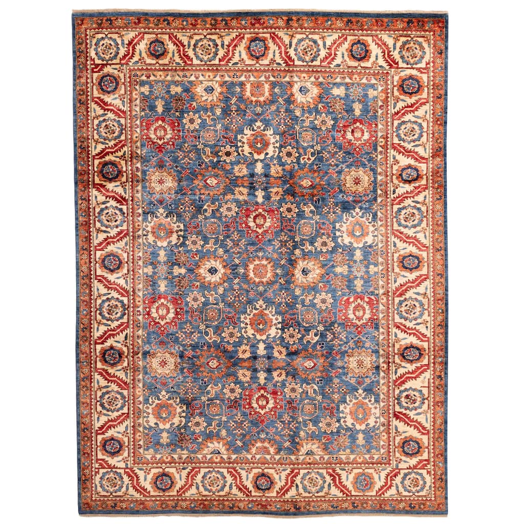 ECARPETGALLERY Hand-knotted Aryana Dark Blue Wool Rug - 9'2 x 12'0