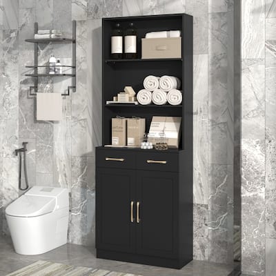 Bathroom Storage Cabinet with 2 Drawers and Adjustable Shelf
