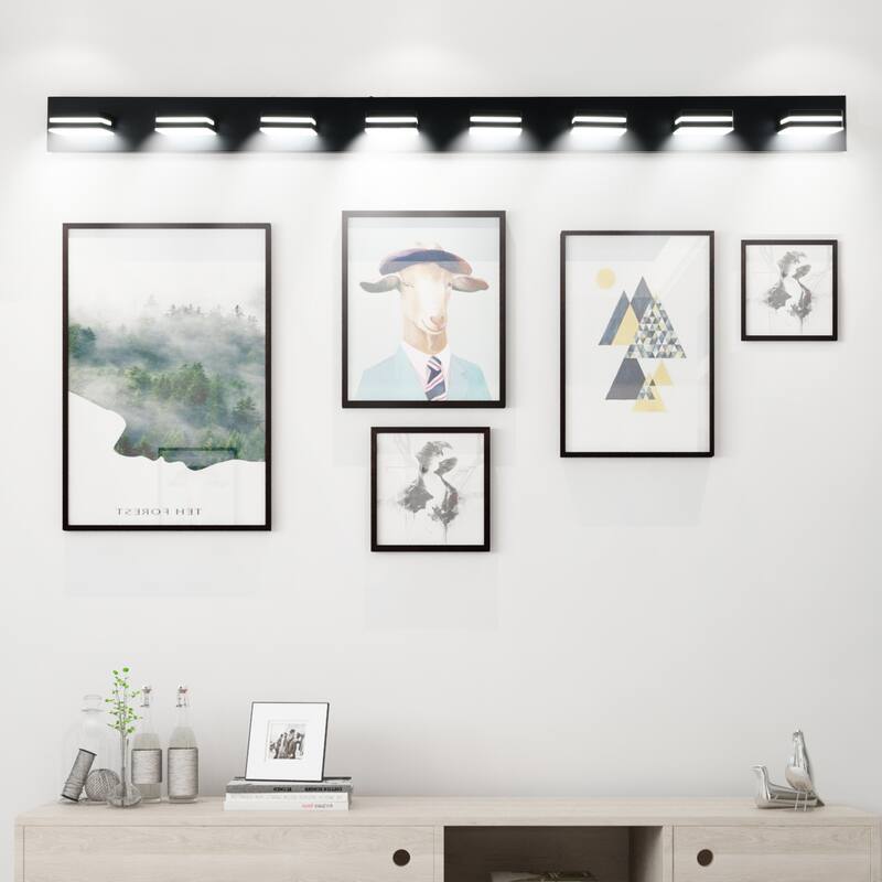 Modern LED Vanity Light, 8-Lights Wall Sconce for Bathroom and Mirror, Sleek Minimalist Design, Energy-Efficient
