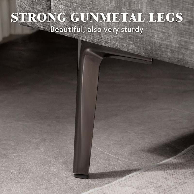 Modern Chenille Sectional Sofa with Reversible Chaise and Ottoman, Perfect for Living Rooms with Sleeper Function