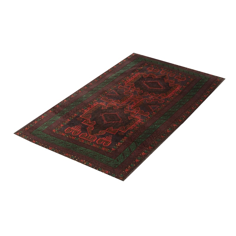 ECARPETGALLERY Hand-knotted Baluch Dark Navy Wool Rug - 3'5 x 5'9