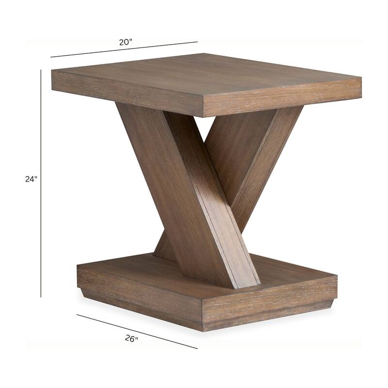 Magnussen Home Lansbury Antique Wheat Rectangular End Table - 20''W x 26''D x 24''H