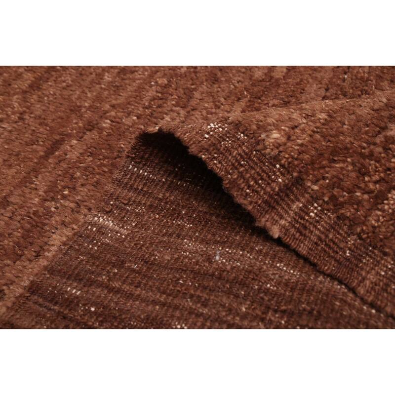 ECARPETGALLERY Hand-knotted Pak Finest Marrakesh Dark Brown Wool Rug - 6'3 x 8'8