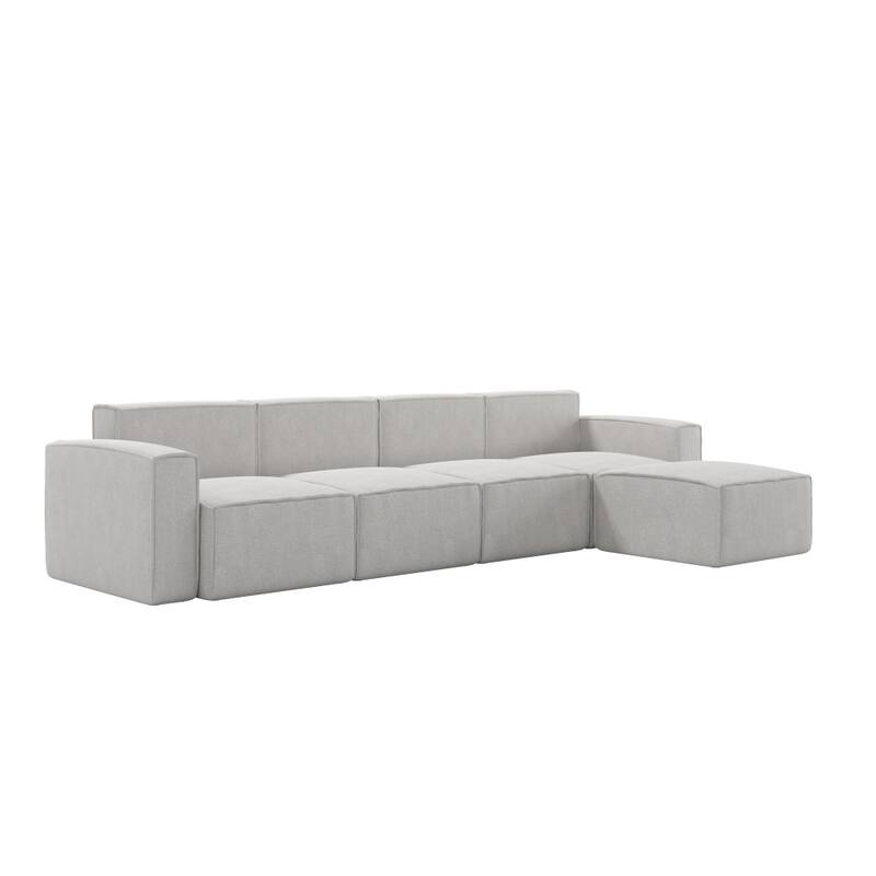 Contemporary 5 Piece Modular Sectional Sofa with Ottoman