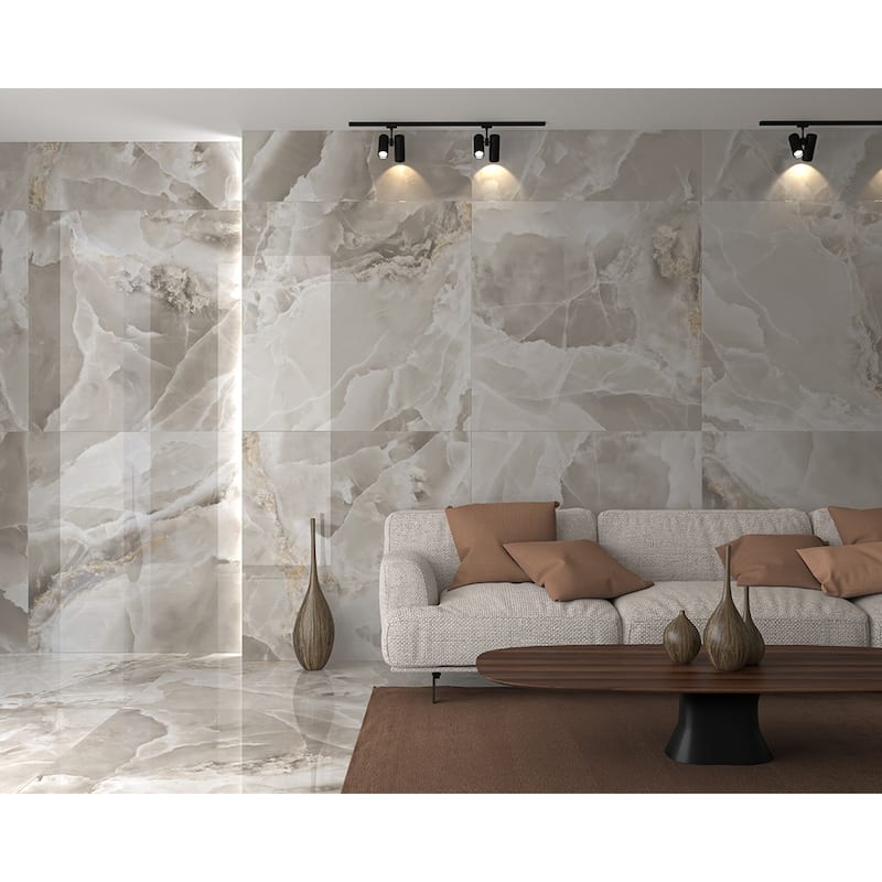 Industry Tile 24x48 Onyx Topaz polished porcelain tile