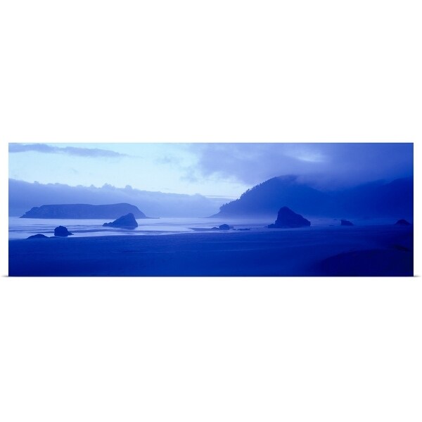 Poster Print Enled Silhouette Of Rock Formations In The Sea Poster Print Enled Silhouette Of Rock Formations In The Sea Myers Creek Beach Oregon
