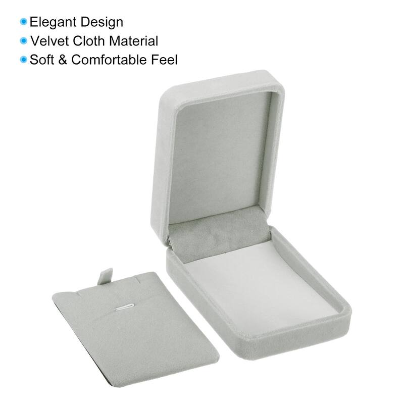 Velvet Necklace Box Single Slot Jewelry Holder for Wedding Style 2