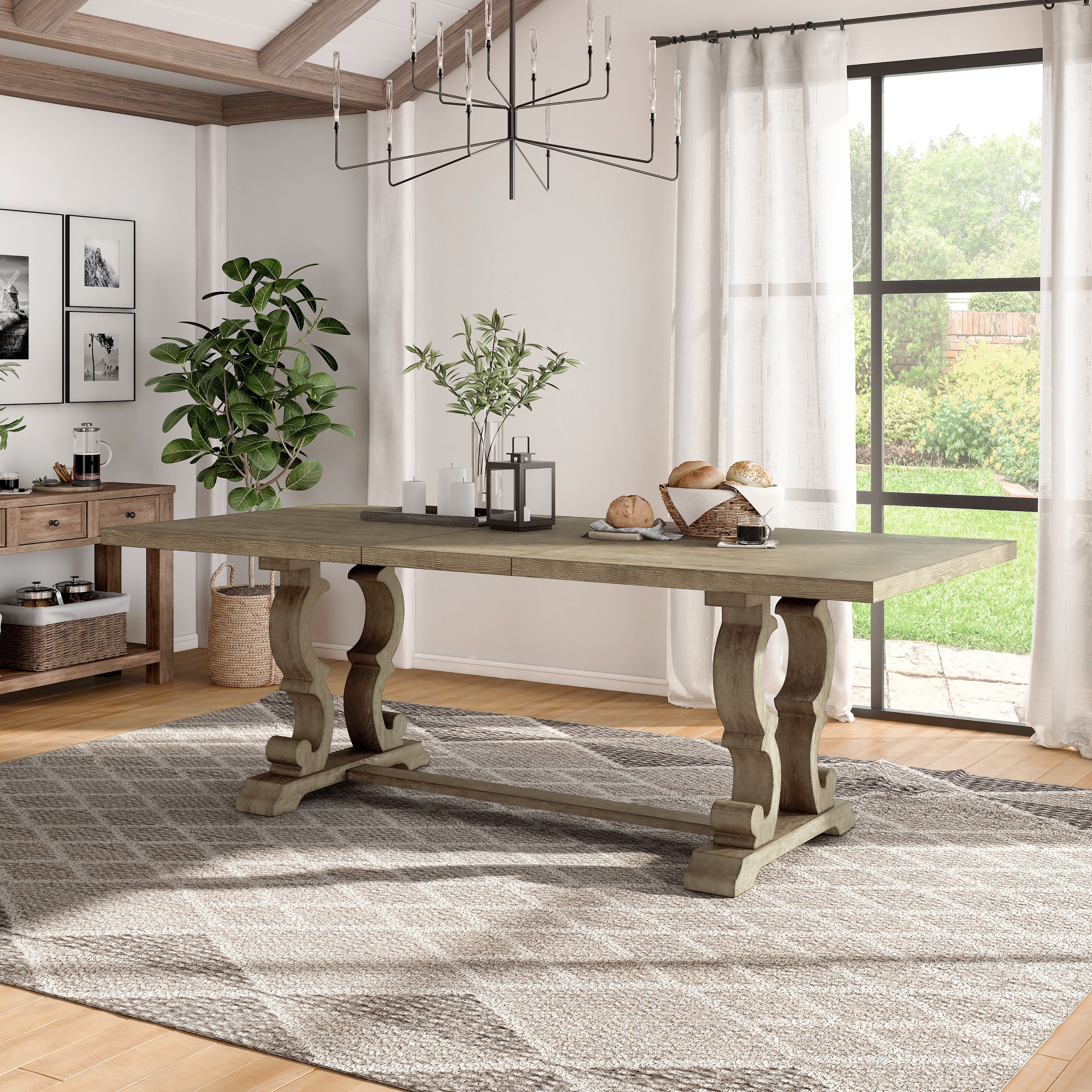 The Gray Barn Windswept Rustic 90-inch Wood Expandable Dining