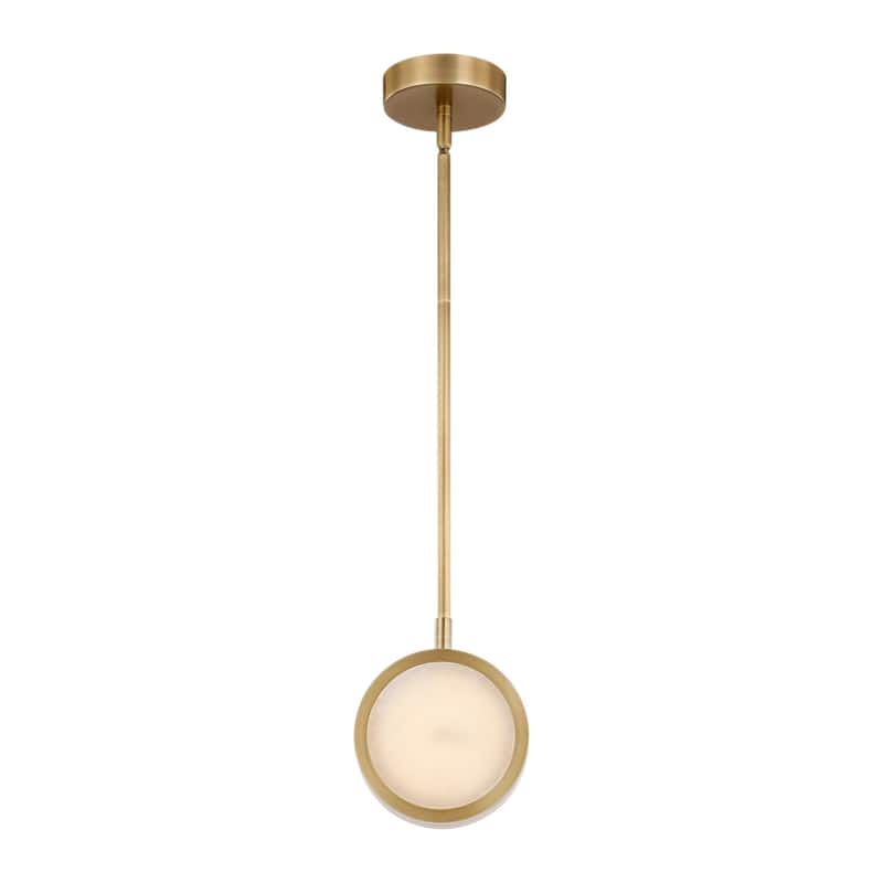 Alora Lighting PD325106AR Blanco 6" Wide LED Mini Pendant - Vintage Brass / Alabaster