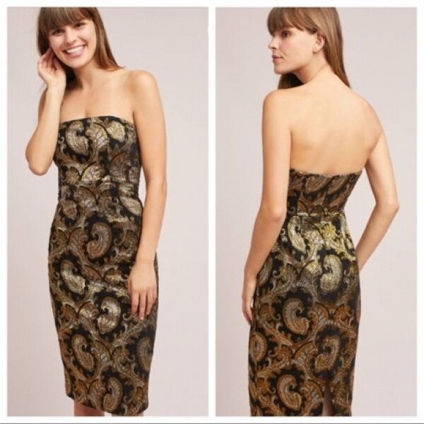anthropologie strapless dress