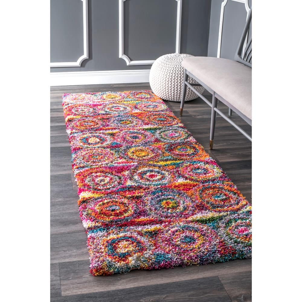 Nuloom Kindra Bohemian Circles Shag Area Rug