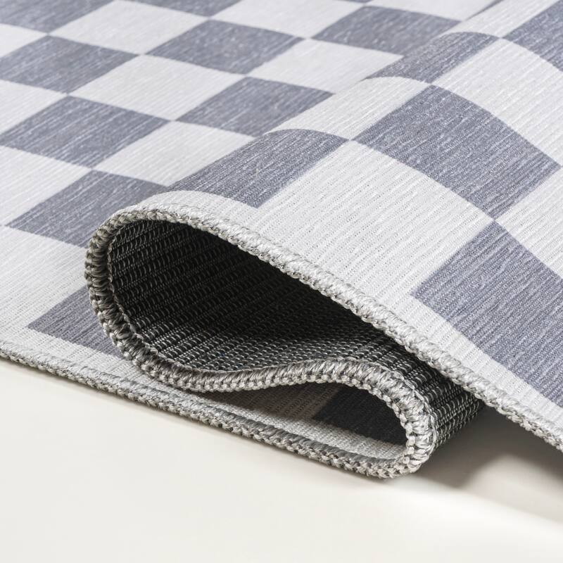 JONATHAN Y Kassia Modern Cottage Checkerboard Washable Area Rug