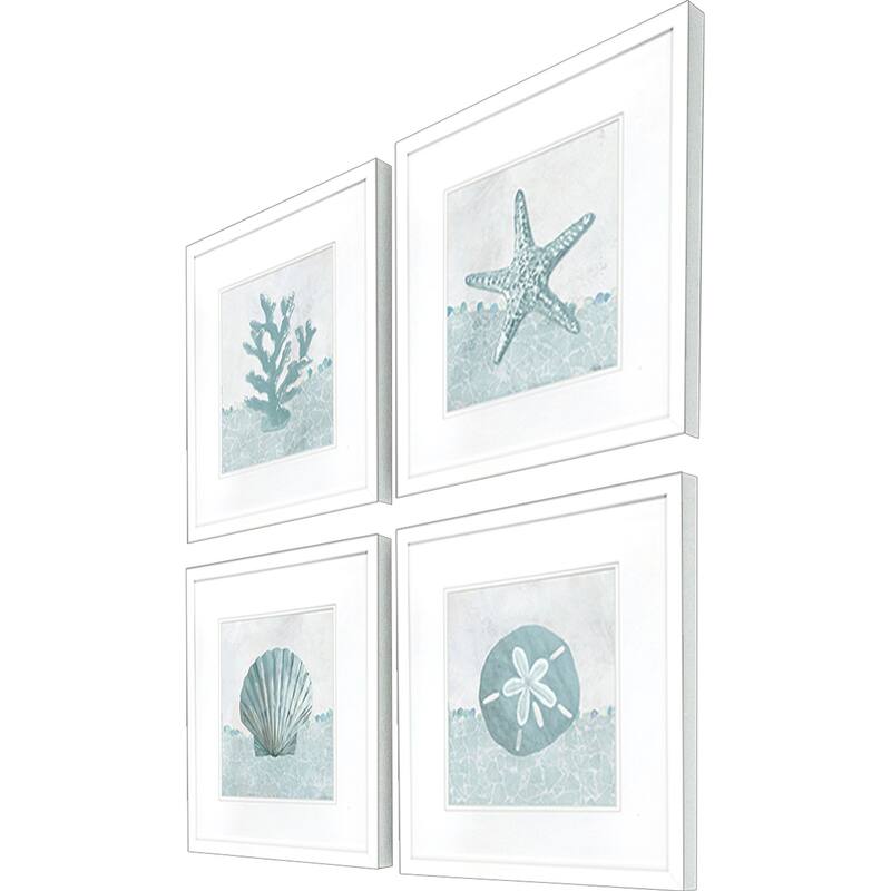 Paragon Coastal Mosaic Framed Art - Set of 4