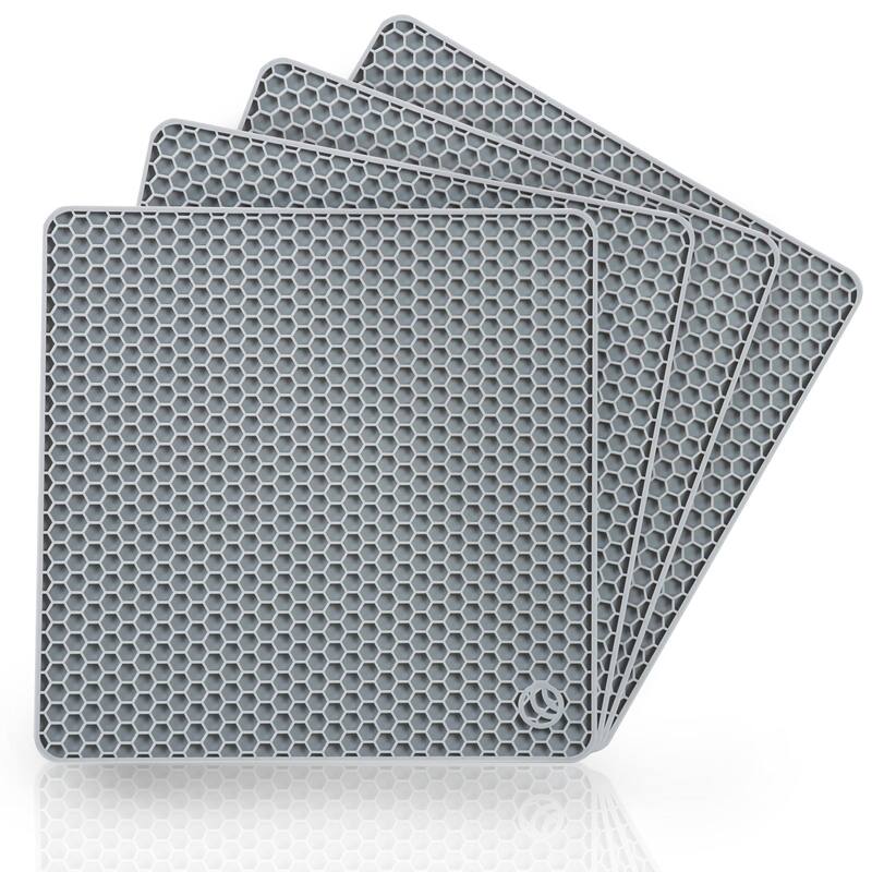4 Pcs Silicone Trivets Mats for Hot Dishes, Pots and Pans, Hot Pads for Kitchen, Non Slip Heat Resistant Mat