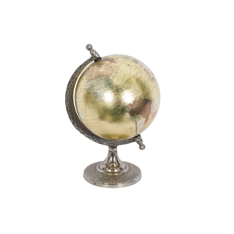 Aluminum Metal Globe - Brown - Roche River Decor - 7"W x 7"L x 10"H