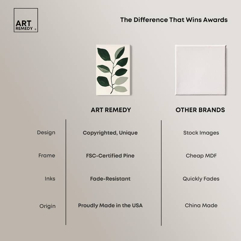 Green and Grey Branch I Canvas by Art Remedy, Gallery Wrapped