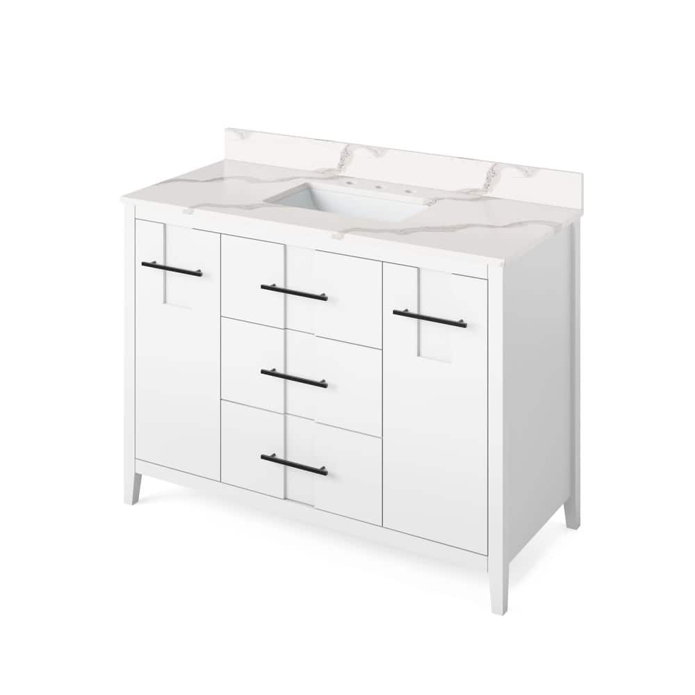 Jeffrey Alexander VKITKAT48R-QUARTZ Katara 48" Free Standing Vanity