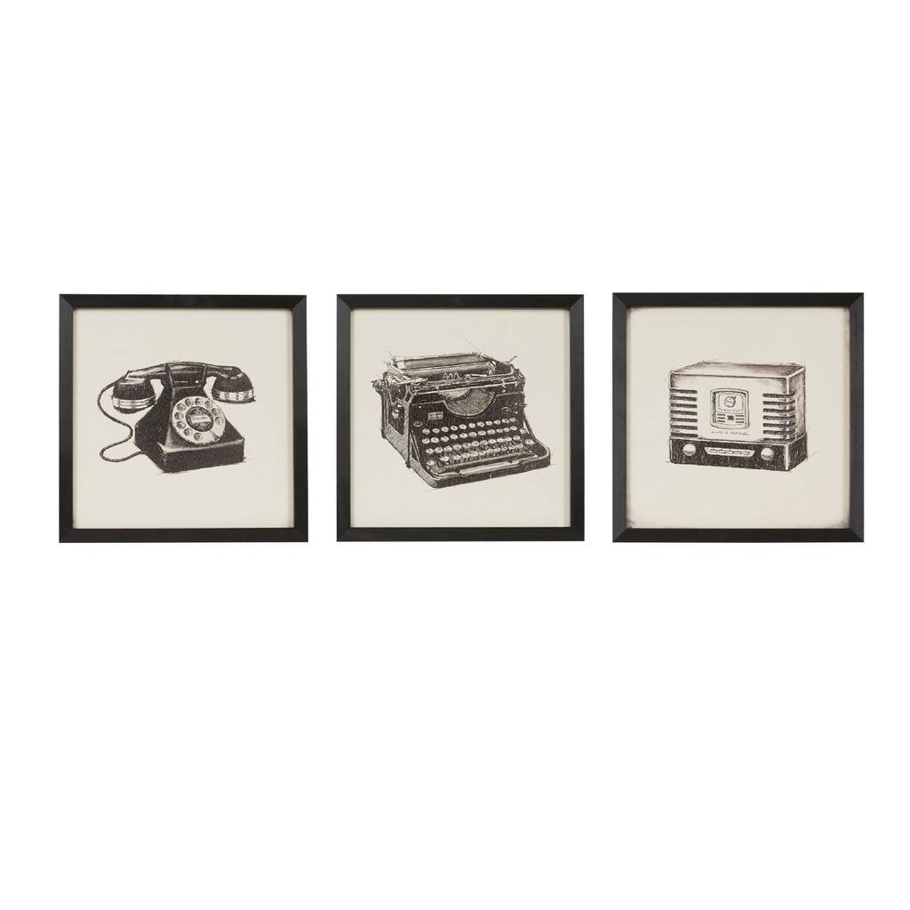 Intelligent Design Vintage Models 3-piece Framed Wall Art Set