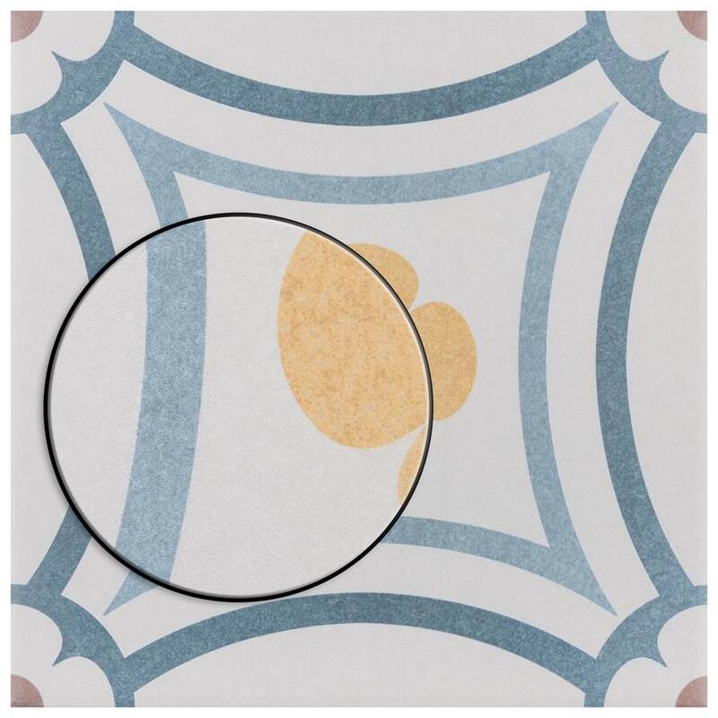 Merola Tile Caprice Saint Tropez Encaustic 7.86" x 7.86" Porcelain Floor and Wall Tile