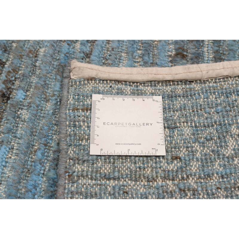 ECARPETGALLERY Hand-knotted Finest Peshawar Ziegler Blue Wool Rug - 3'5 x 16'8