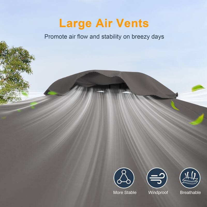 LIVOOSUN 6x9Ft Patio Market Umbrella Weather-Resistant Table Umbrella