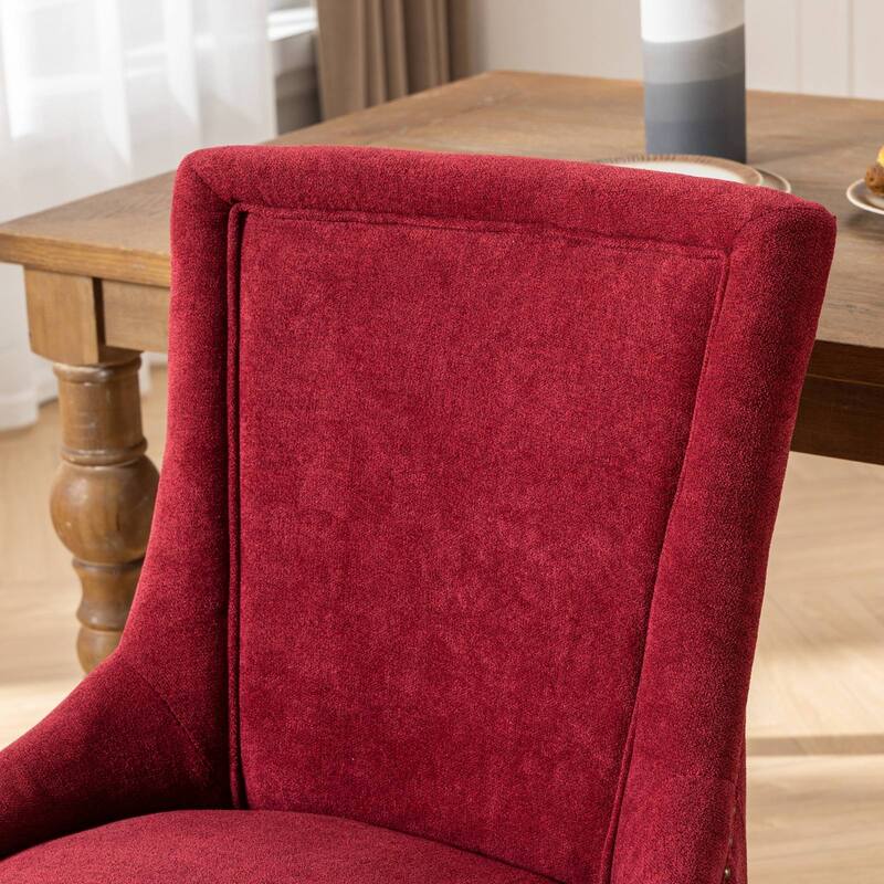Traditional Tufted Ultra Upholstered Wingback Dining Chair Set of 2