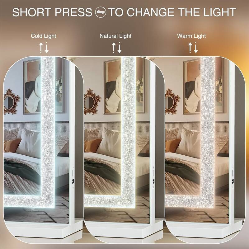 Crystal Light Strip Vanity Mirror