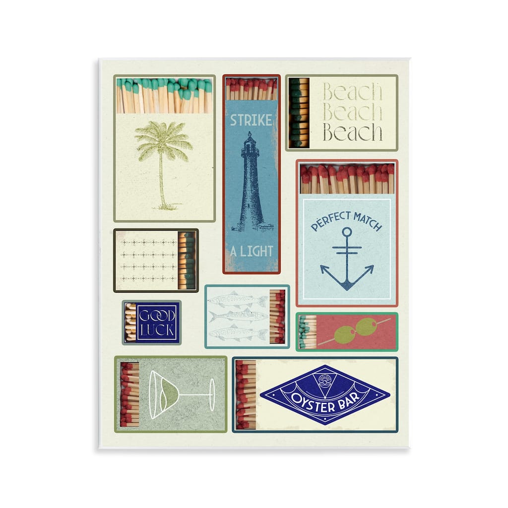 Stupell Nautical Theme Matchboxes Wall Plaque Art Design By Lil' Rue
