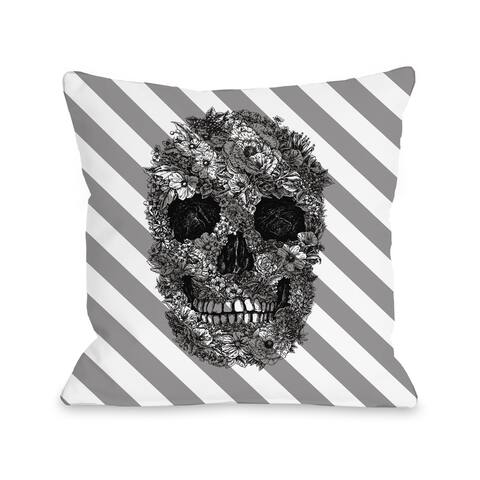Floral Skeleton - Throw Pillow