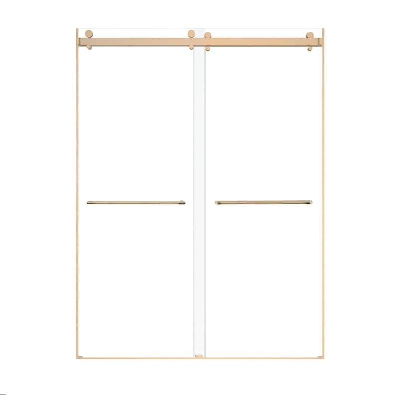 Brooklyn 60 in. W x 80 in. H Sliding Frameless Shower Door with Clear Glass Glass - 60-in W x 80-in H - 60-in W x 80-in H