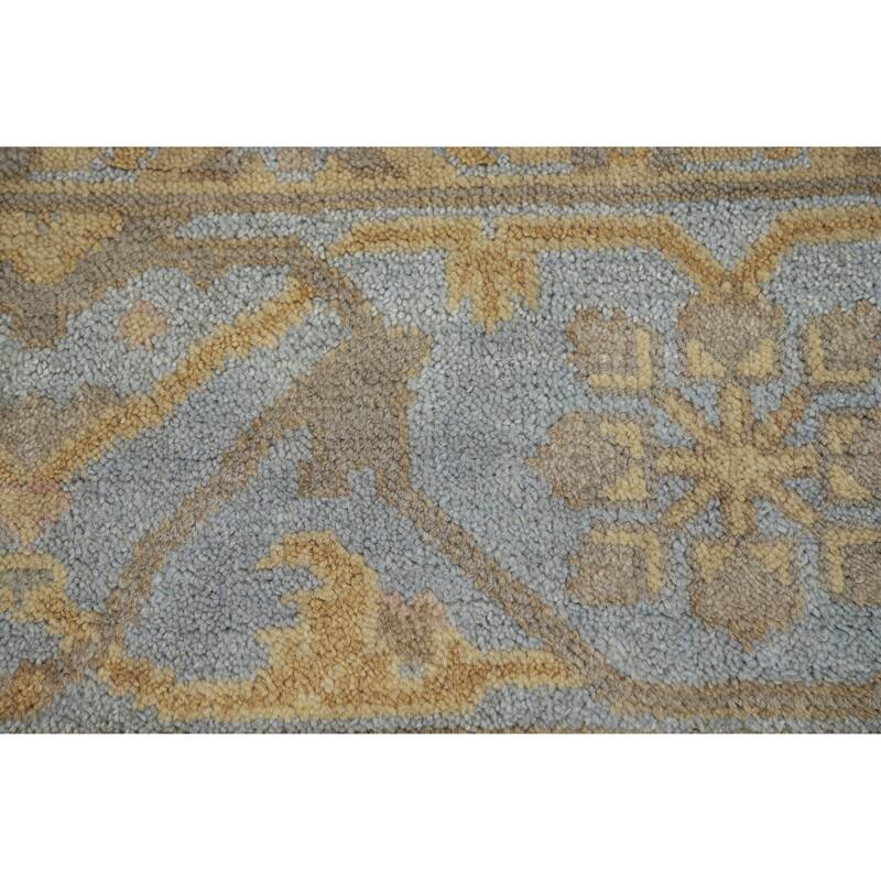Oushak Indian Area Rug Handmade Transitional Beige Wool Carpet - 8'1" x 9'8"